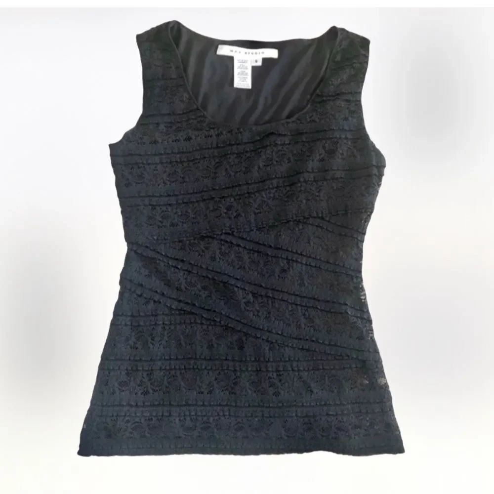 Max studio sleeveless black lace  tank top S